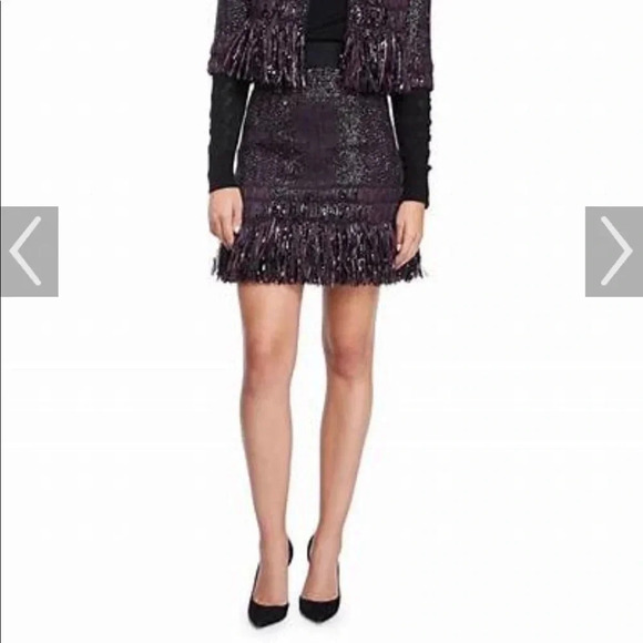 Milly metallic tweed fringe skirt - Picture 3 of 13